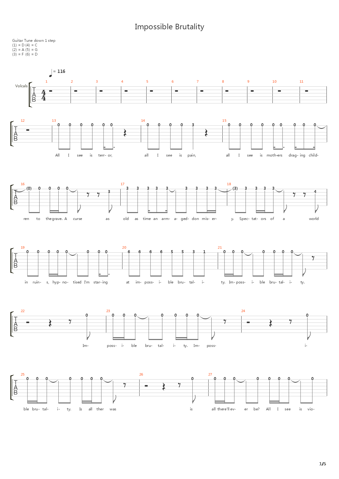Impossible Brutality吉他谱