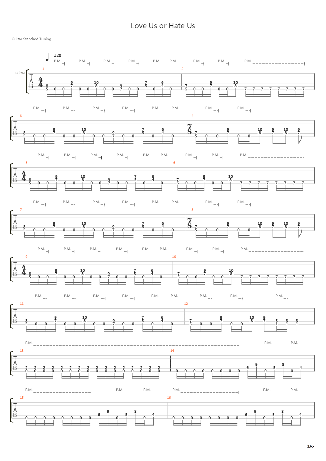 Love Us Or Hate Us吉他谱