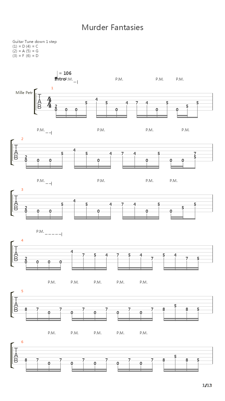 Murder Fantasies吉他谱