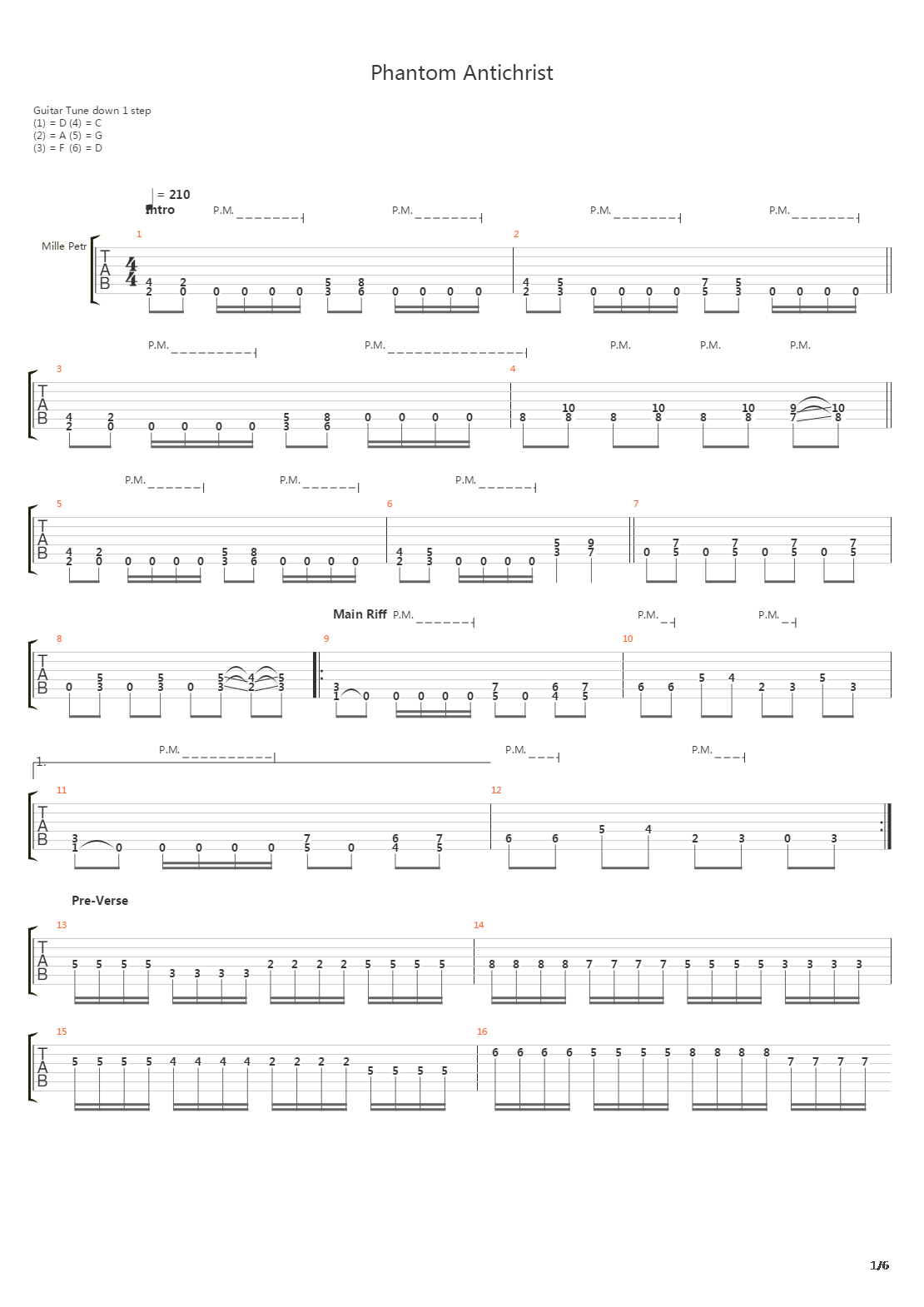 Phantom Antichrist吉他谱