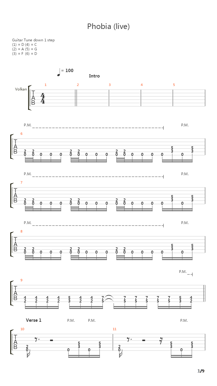 Phobia吉他谱