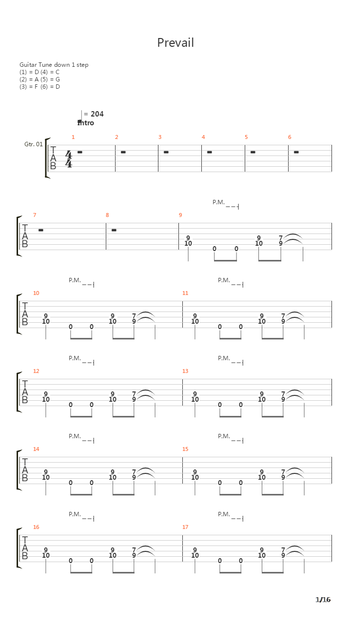 Prevail吉他谱