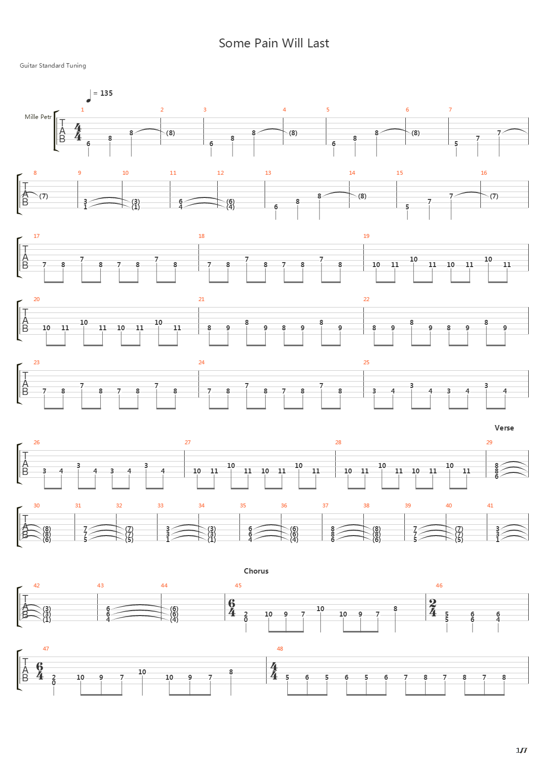 Some Pain Will Last吉他谱