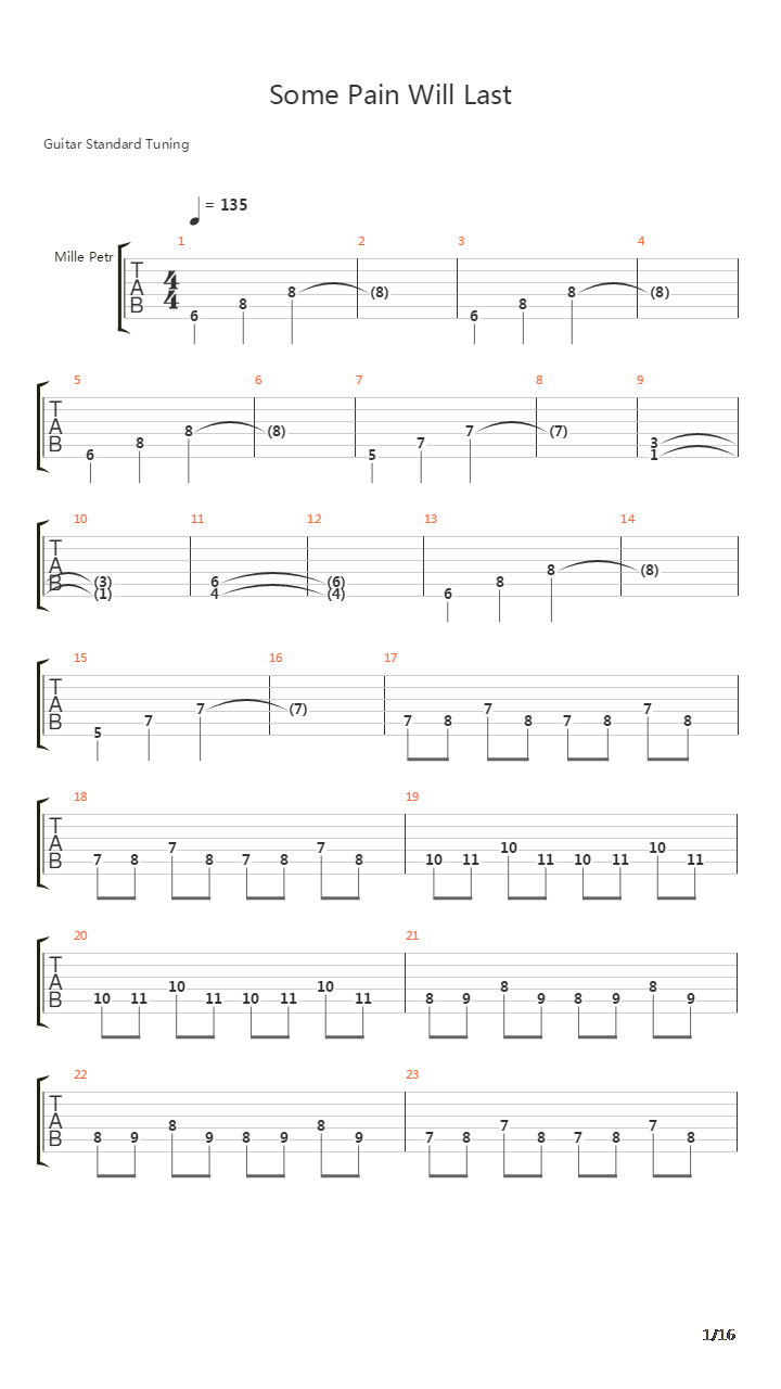 Some Pain Will Last吉他谱