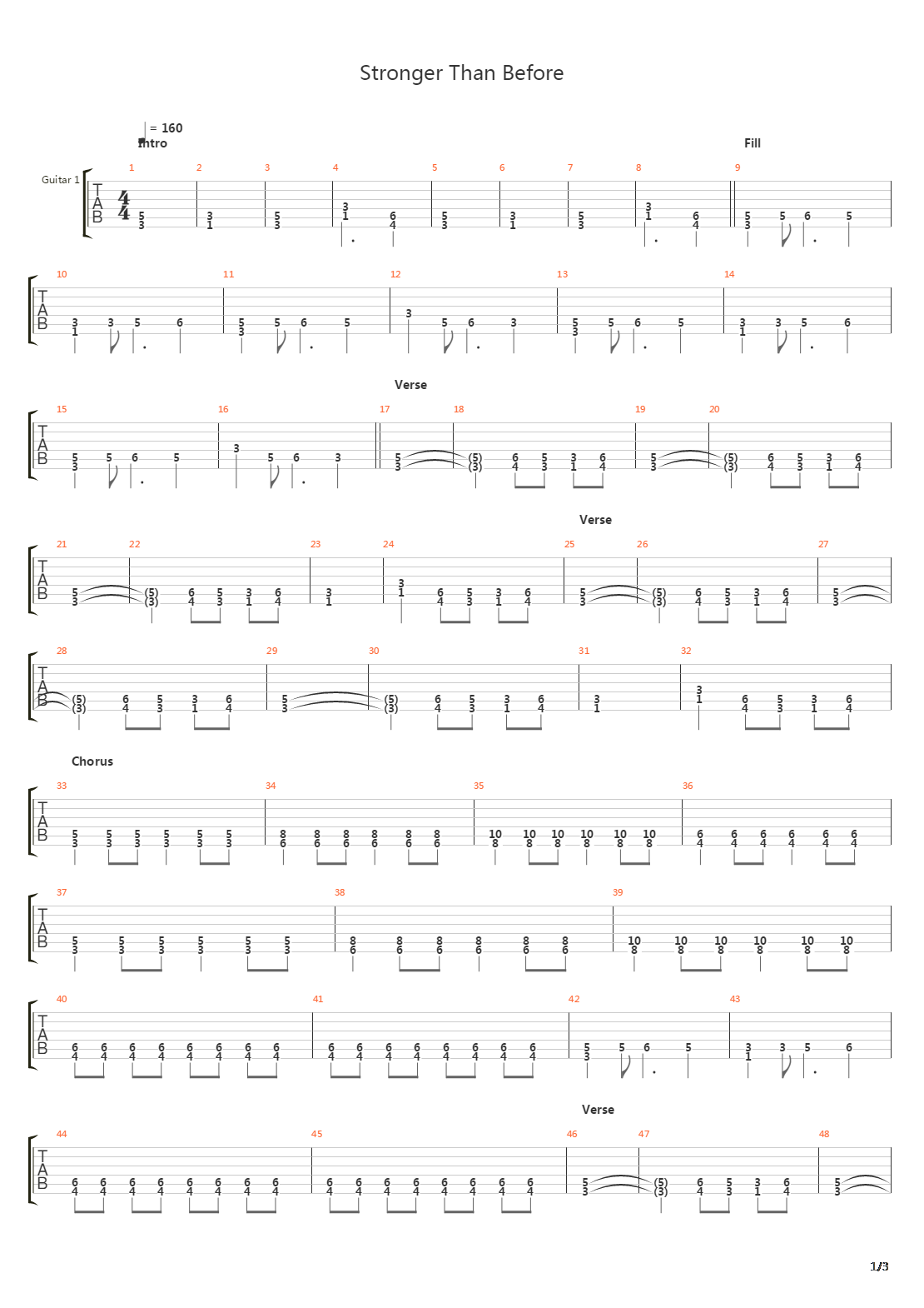Stronger Than Before吉他谱
