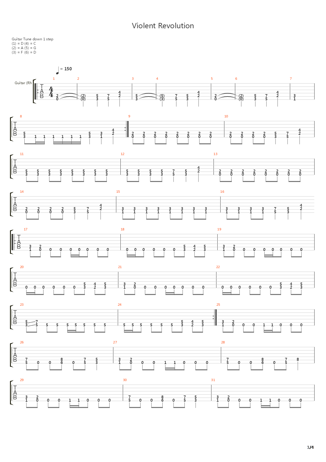 Violent Revolution吉他谱