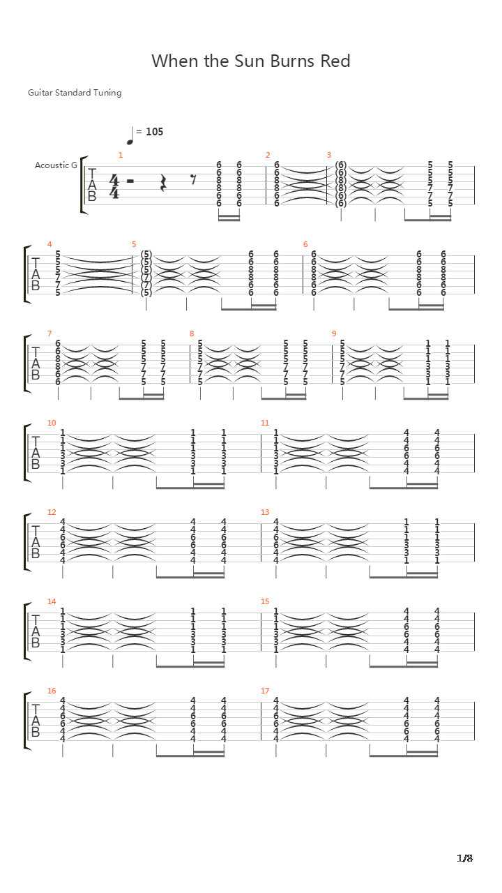 When The Sun Burns Red吉他谱