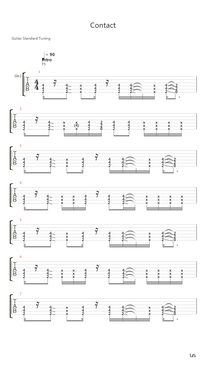 Contact吉他谱