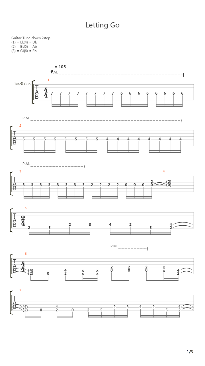 Letting Go吉他谱