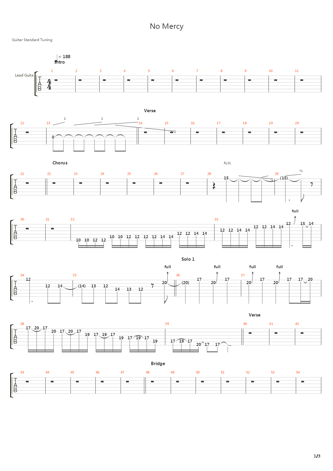 No Mercy吉他谱