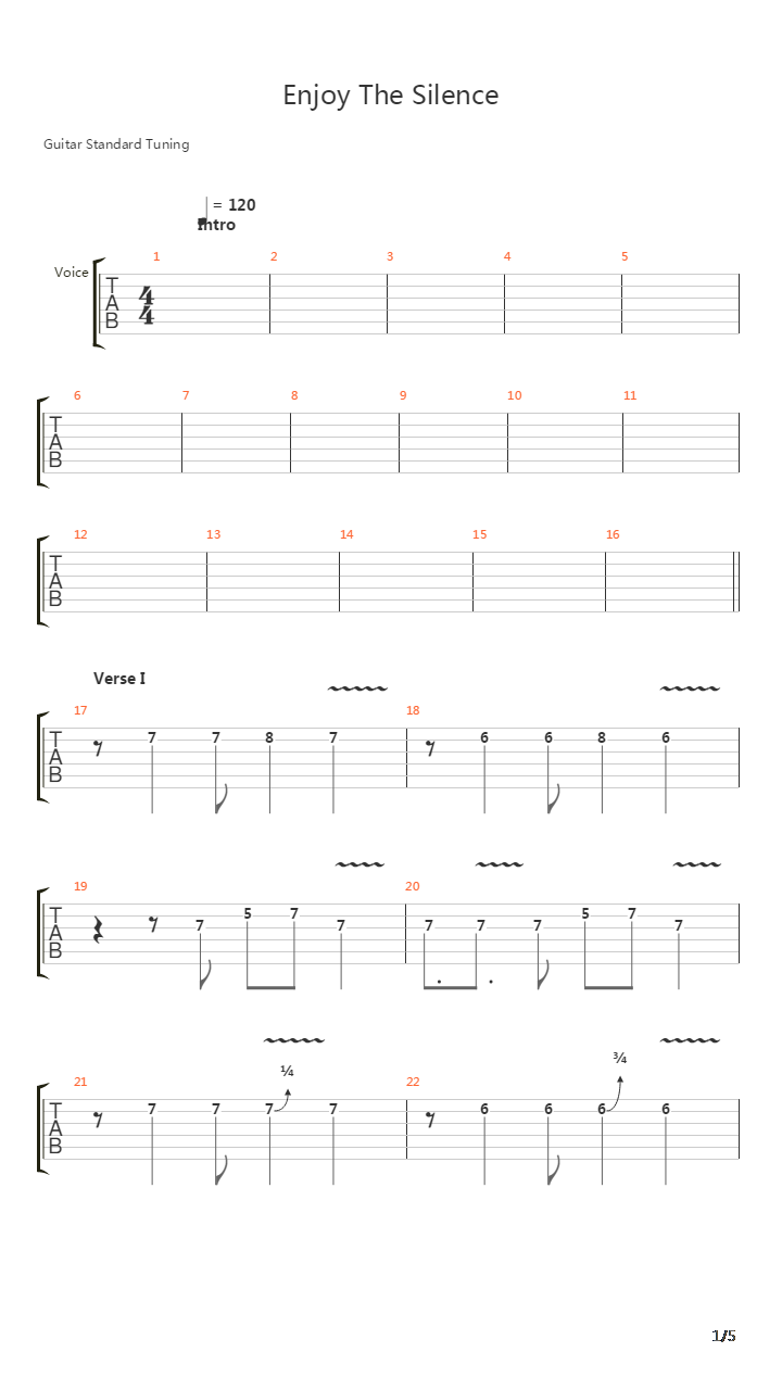 Enjoy The Silence吉他谱
