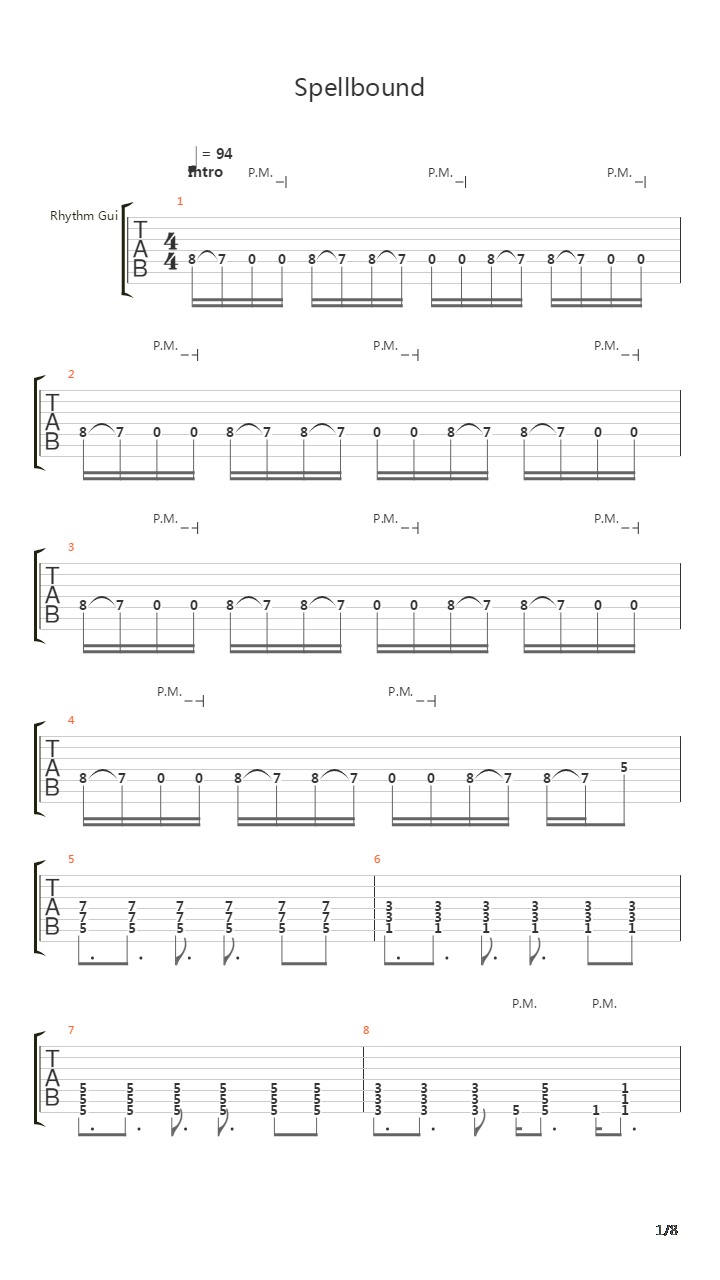 Spellbound吉他谱