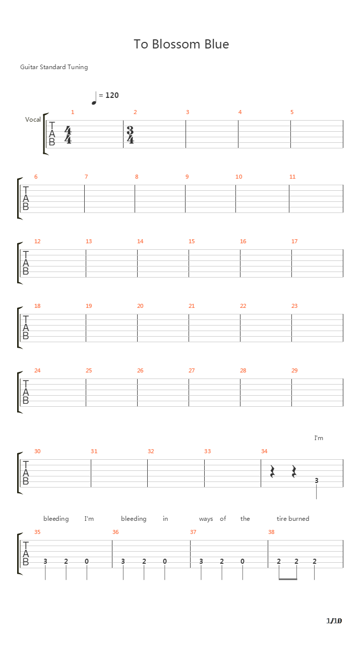 To Blossom Blue吉他谱