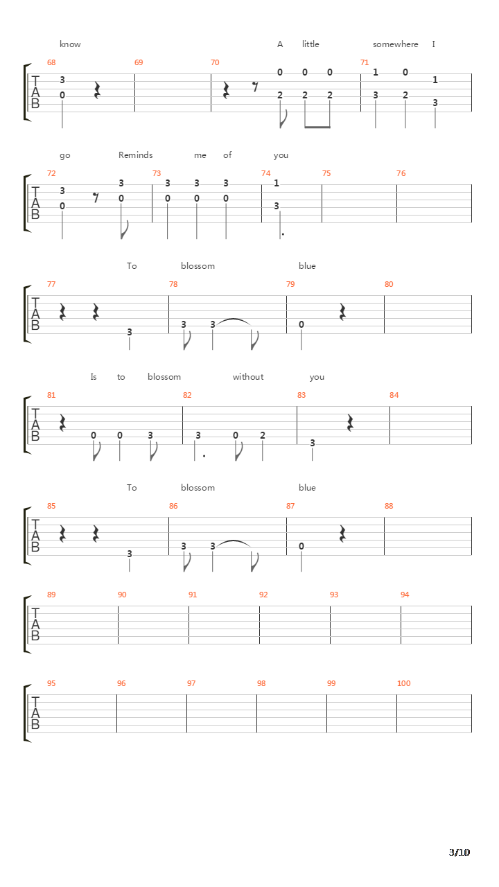 To Blossom Blue吉他谱