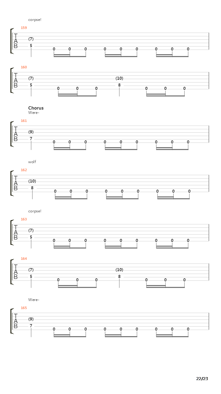 Werewolf Corpse吉他谱
