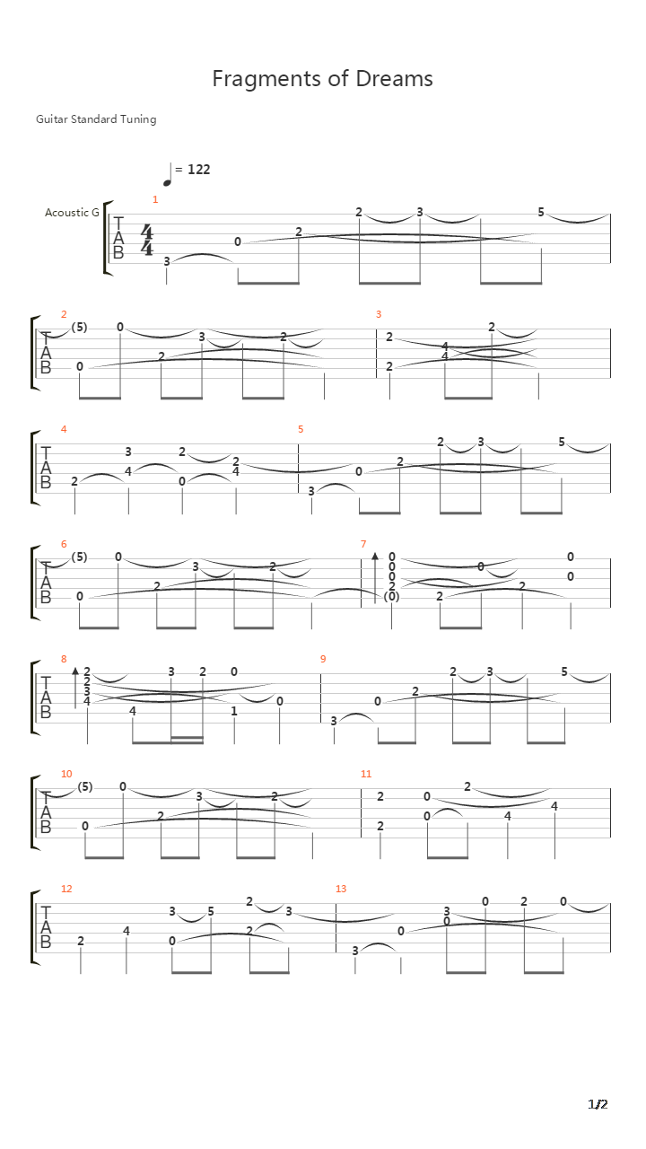 Fragments Of Dreams吉他谱