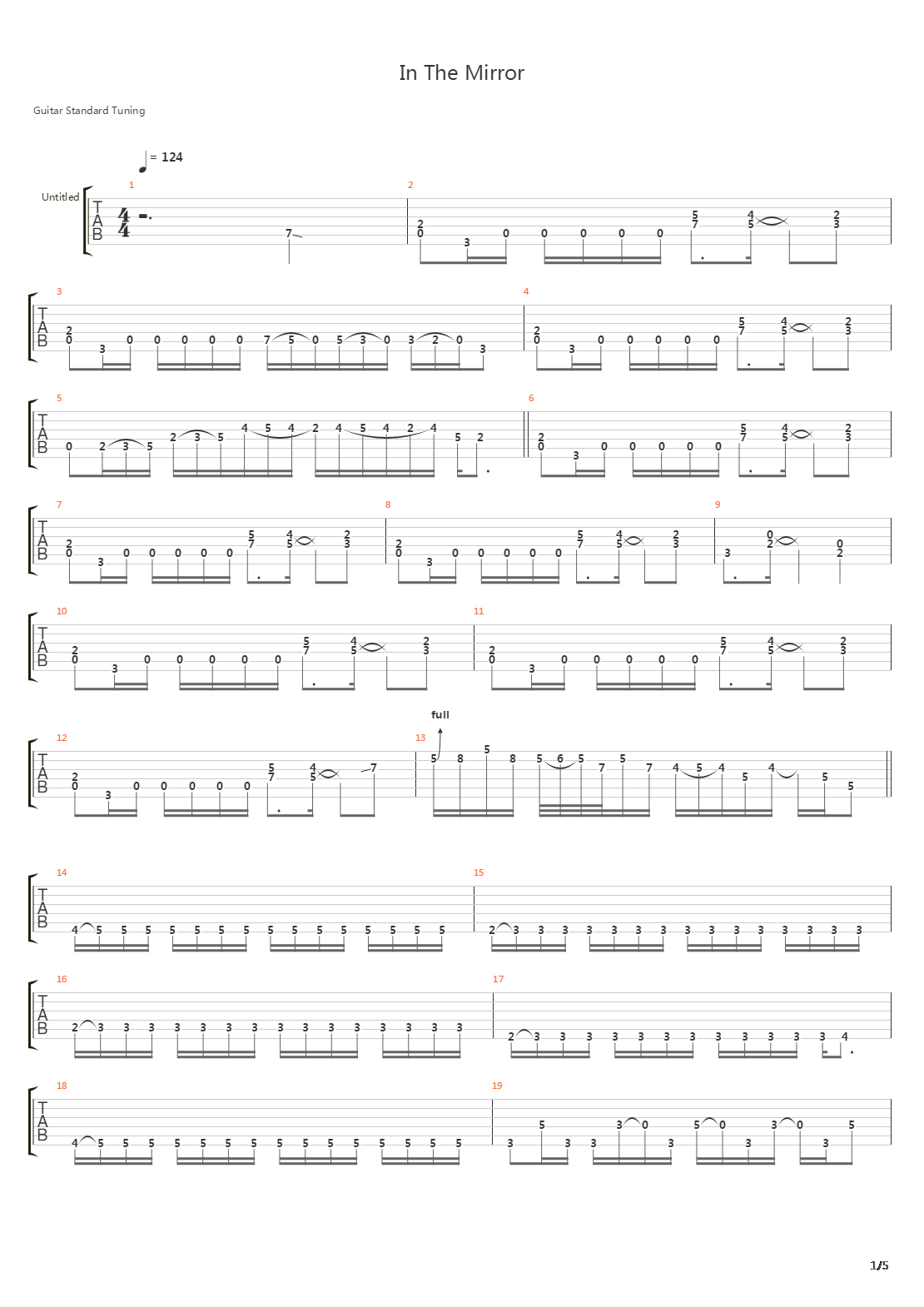 In The Mirror吉他谱