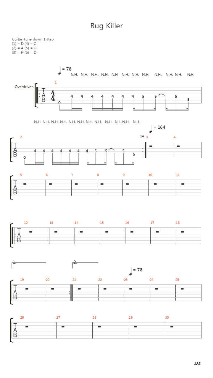 Bug Killer吉他谱