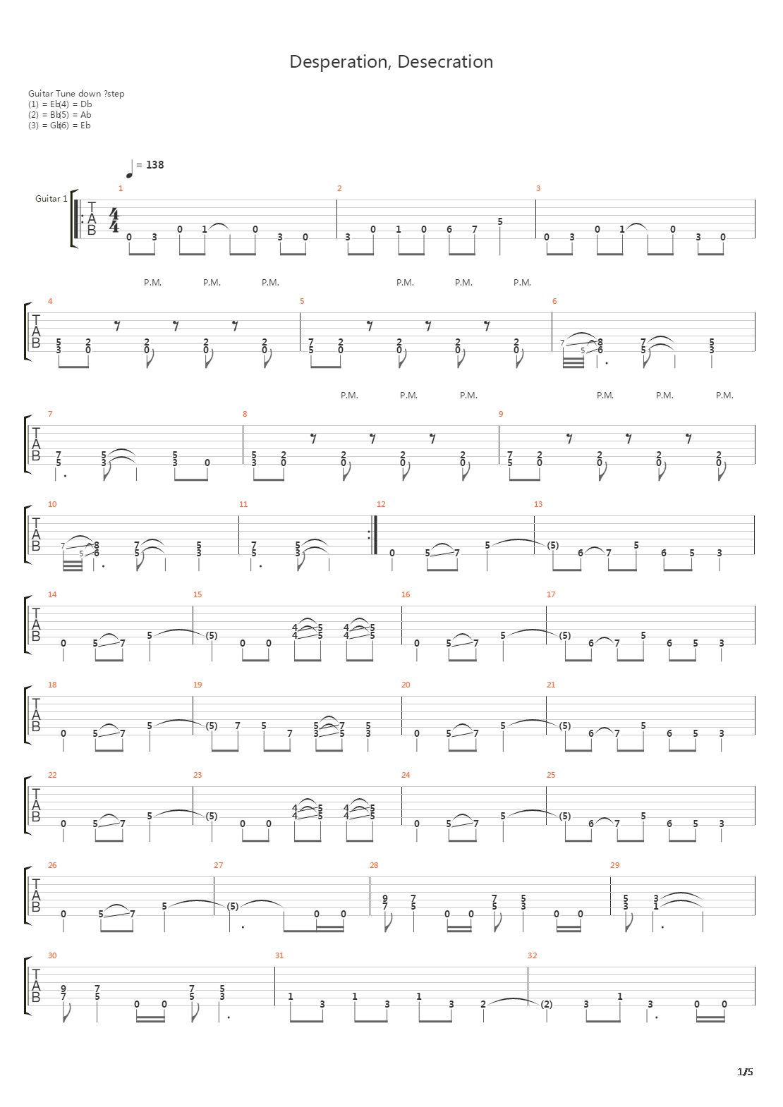 Desperation Desecration吉他谱