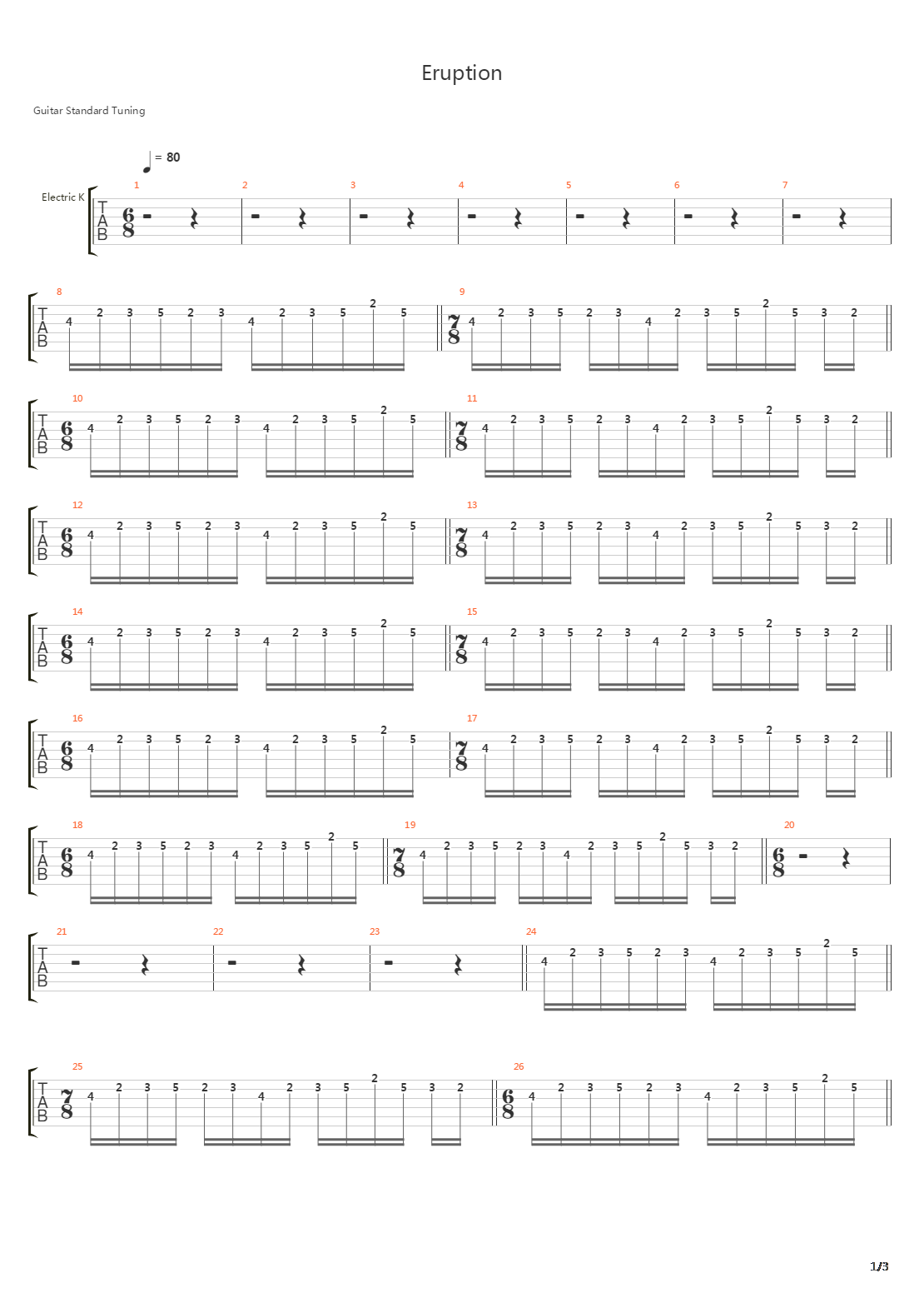 Eruption吉他谱