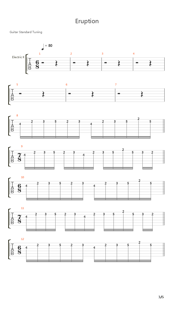 Eruption吉他谱