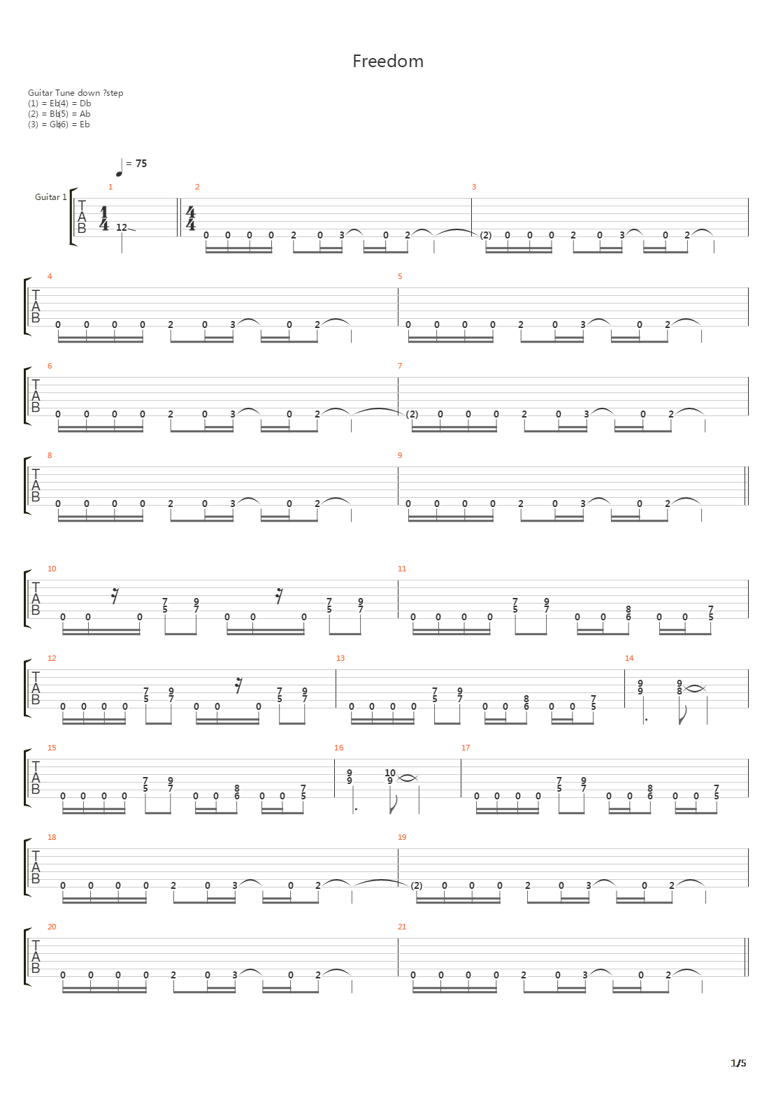 Freedom吉他谱