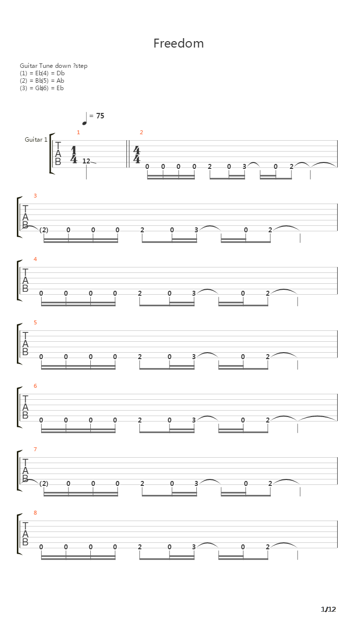 Freedom吉他谱
