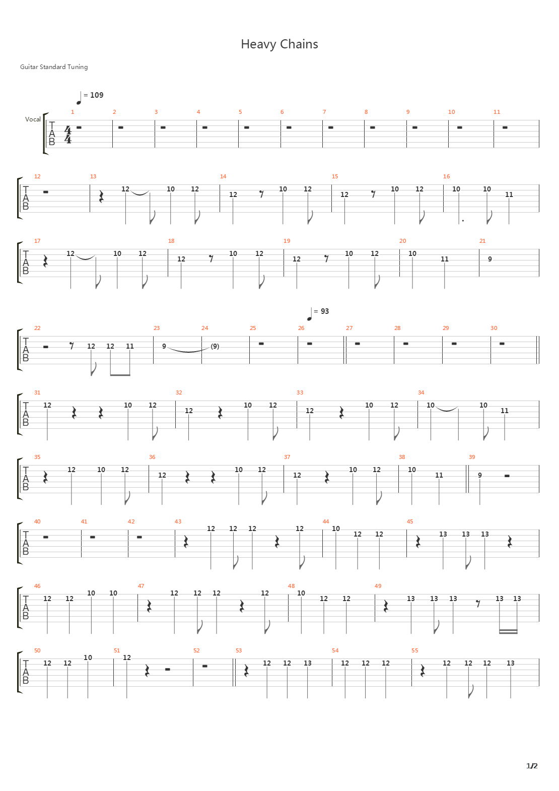Heavy Chains吉他谱