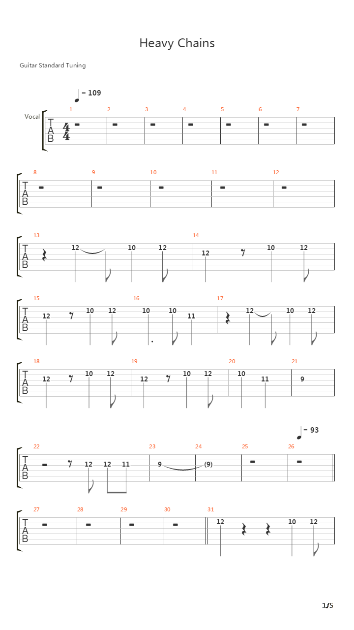 Heavy Chains吉他谱