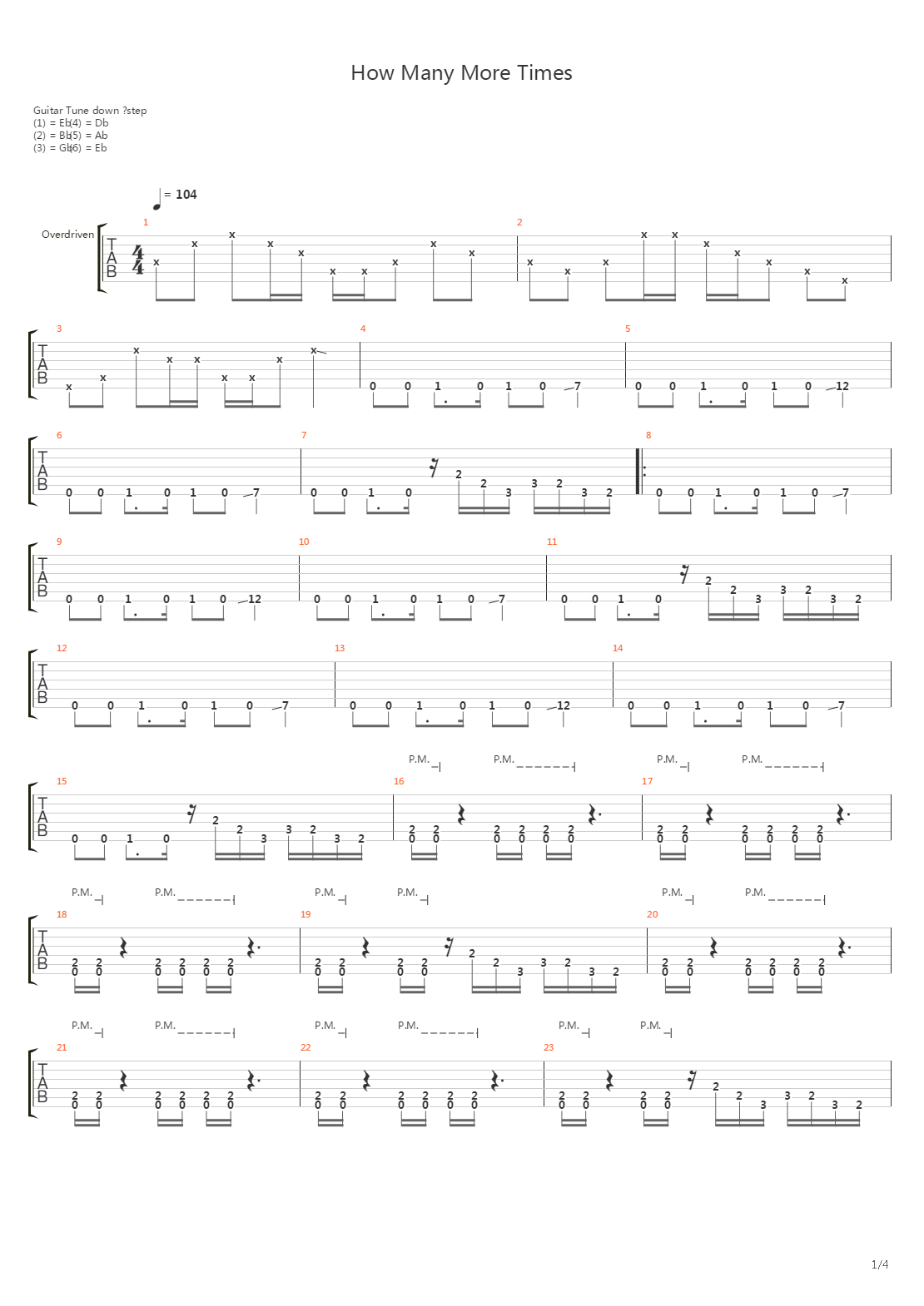 How Many More Times吉他谱