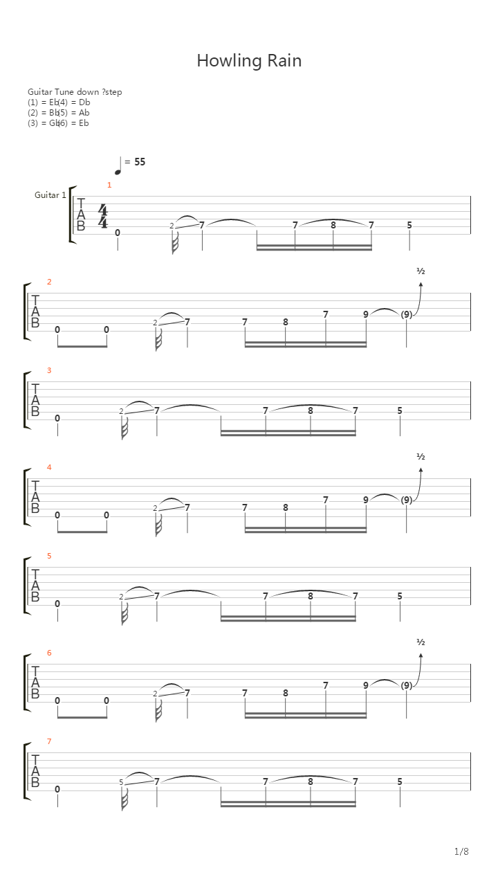 Howling Rain吉他谱