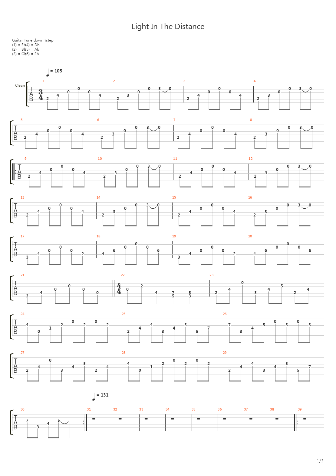Light In The Distance吉他谱