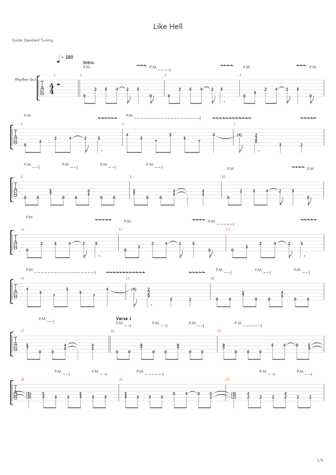 Like Hell吉他谱