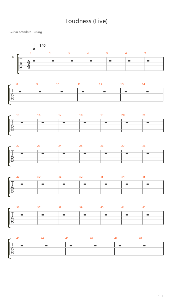 Loudness吉他谱