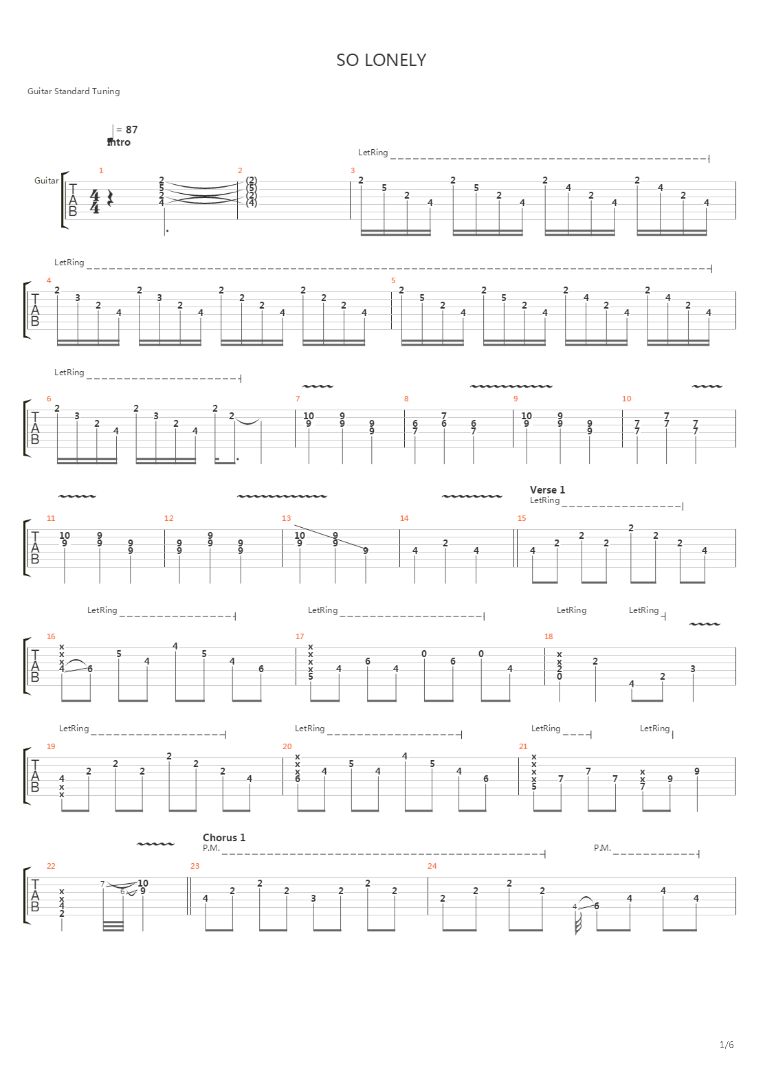 So Lonely吉他谱