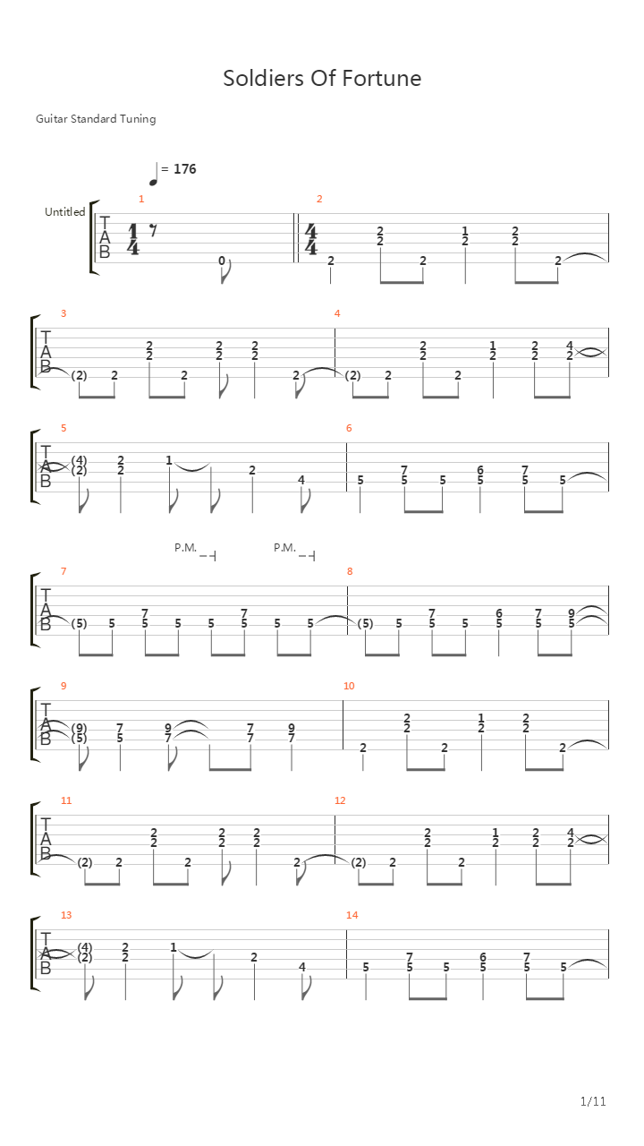 Soldier Of Fortune吉他谱