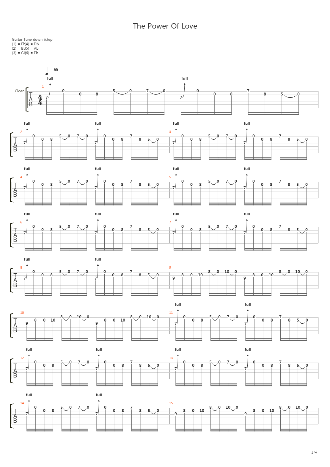 The Power Of Love吉他谱