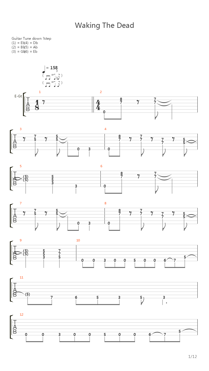 Waking The Dead吉他谱
