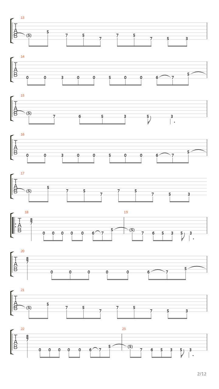 Waking The Dead吉他谱