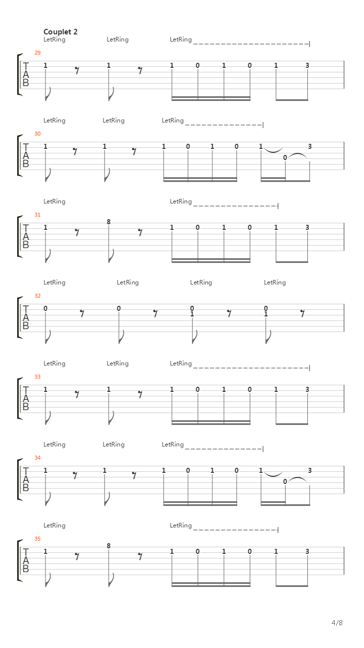 A Long And Sad Goobye吉他谱