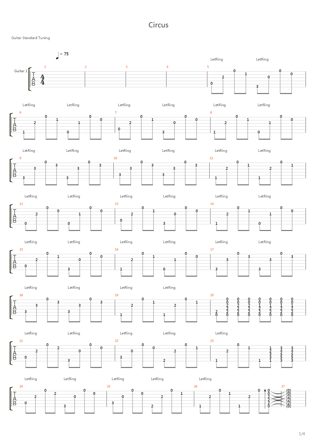 Circus吉他谱