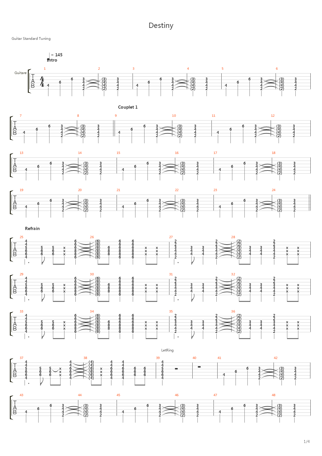 Destiny吉他谱