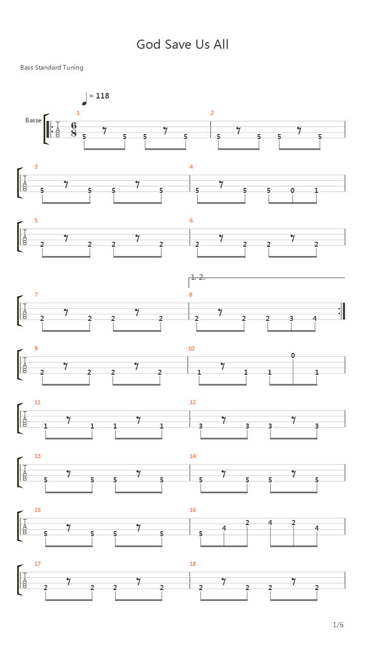 God Save Us All吉他谱