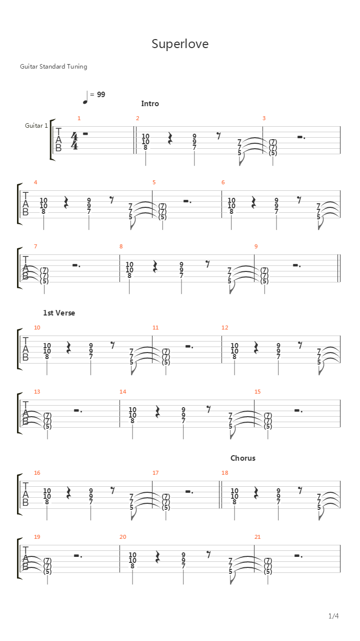 Superlove吉他谱