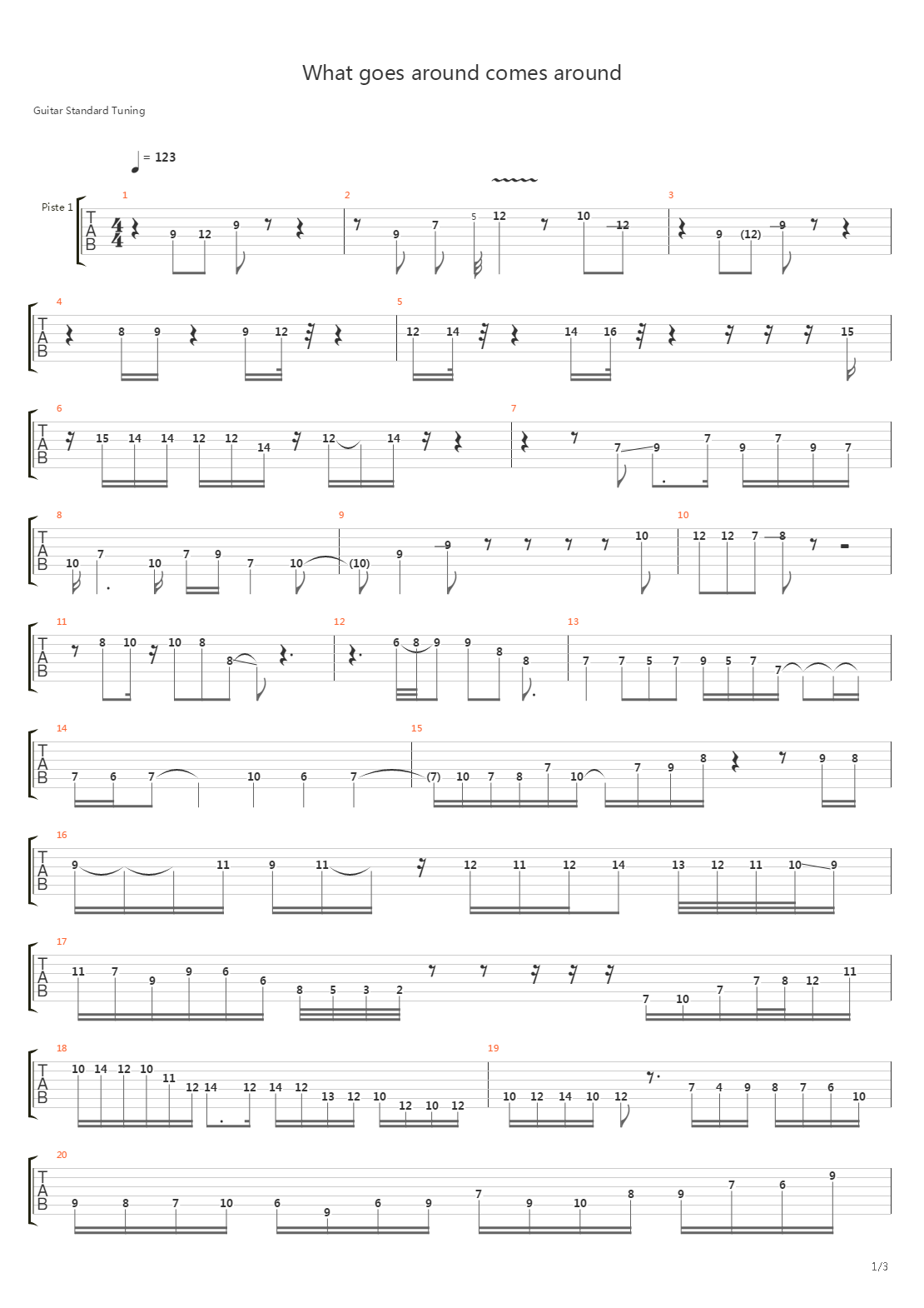 What Goes Around Comes Around吉他谱