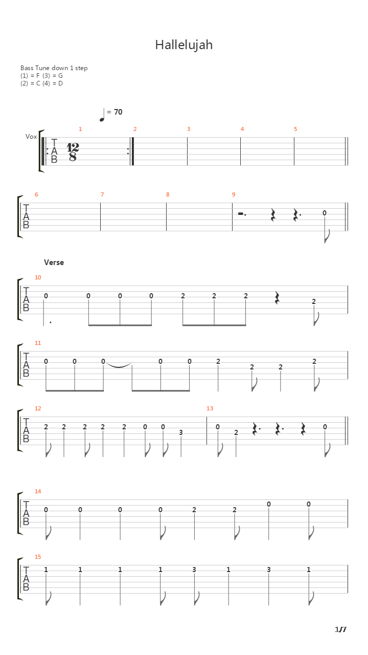 Hallelujah吉他谱