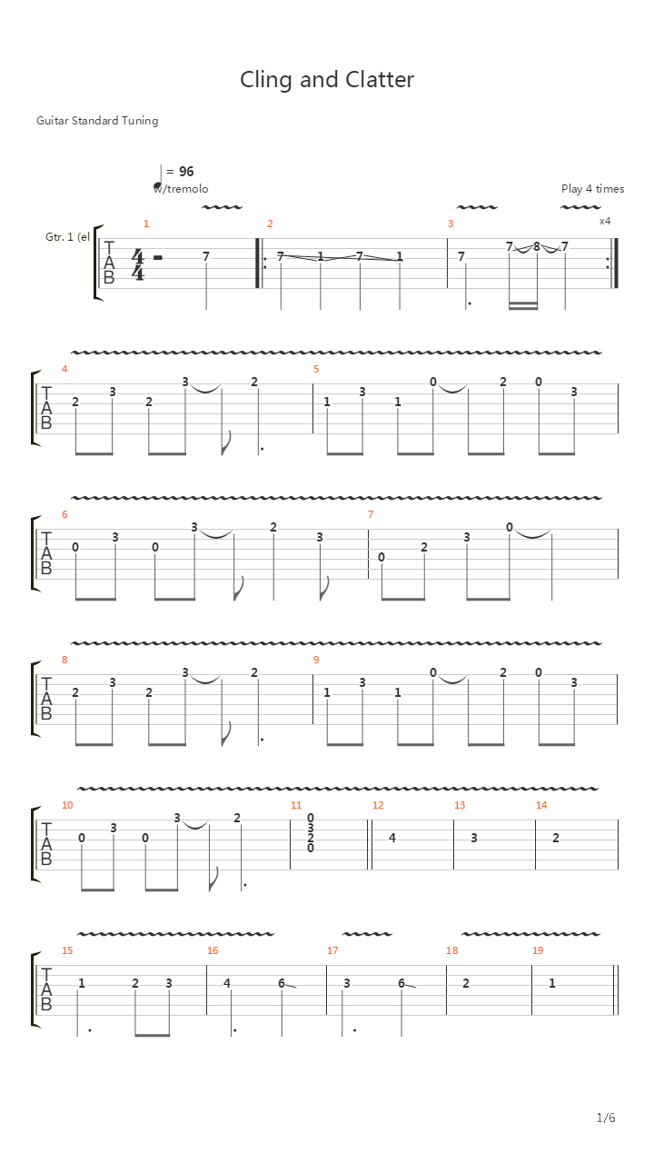 Cling And Clatter吉他谱