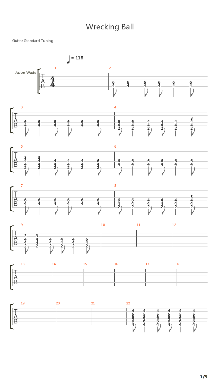 Wrecking Ball吉他谱
