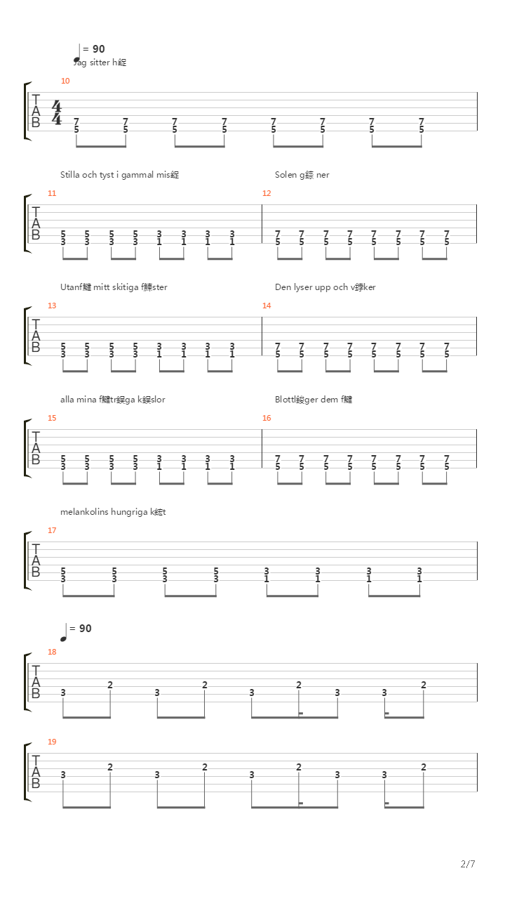 Vardagsnytt吉他谱