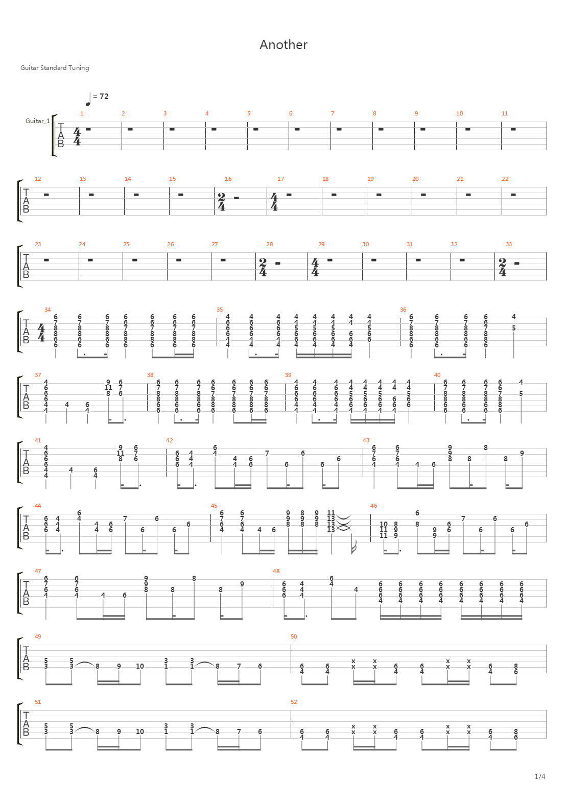 Another吉他谱